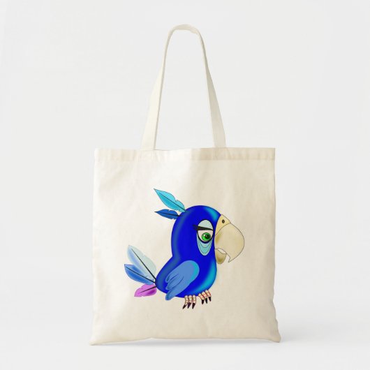 Blue Parrot Canvas tas Fun - schilderen (Voorkant)