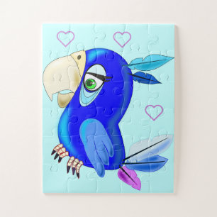 Blue Parrot Jigzaag Puzzle Legpuzzel