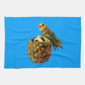 Blue parrot kitchen towel. theedoek (Horizontaal)