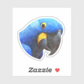 Blue Parrot Portret Sticker (Vel)