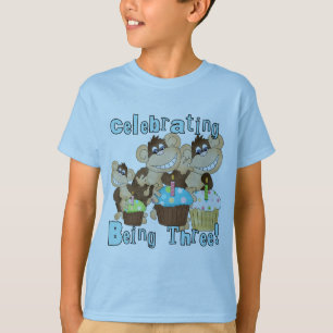 Blue Party Monkeys 3e anniversaire T-shirts et cad