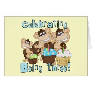 Blue Party Monkeys 3e anniversaire T-shirts et cad