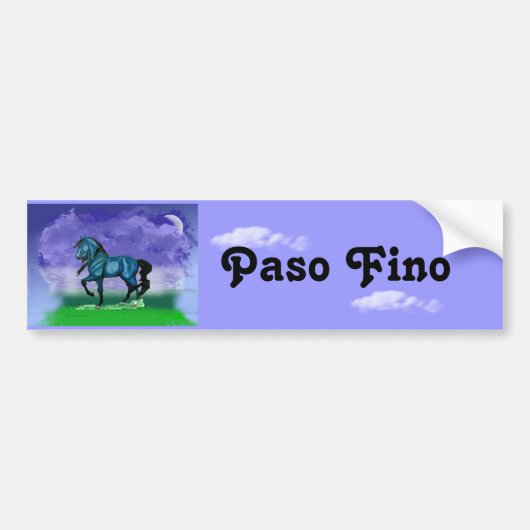 Blue Paso Fino Horse Bumpersticker (Voorkant)