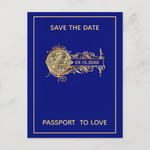Blue Passport Travel Sla de datum op Aankondigingskaart