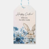 Blue Pastel Easter Bunny Cadeaulabel (Achterkant)