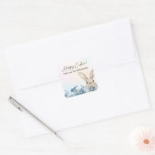 Blue Pastel Easter Bunny Vierkante Sticker (Envelop)