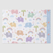Blue Pastel Elephant Pattern for Little Boy Party Tissuepapier (Voorkant)