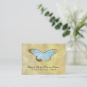 *~* Blue Pastel Glitter Fantasy Gilded Butterfly Visitekaartje (Staand voorkant)