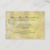 *~* Blue Pastel Glitter Fantasy Gilded Butterfly Visitekaartje (Achterkant)
