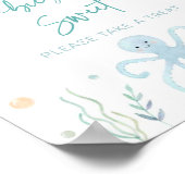 Blue Pastel Onder het Zee Baby shower Treats Sign Poster (Hoek)