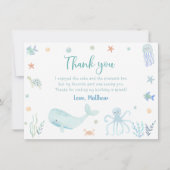 Blue Pastel Onder het Zee Verjaardag Bedankkaart (Voorkant)