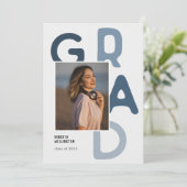 Blue Pastel Typography Photo 2023 Afstuderen Aankondiging (Staand voorkant)