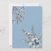 Blue Pastel Waterverf Pompoen herfst wilde bloemen Kaart (Achterkant)