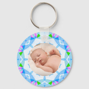  Blue Pastels Custom Photo Grootouders Dag Sleutelhanger