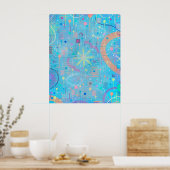Blue Pastels Dream Abstract  Poster (Keuken)