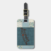 Blue Patchwork-Bagagelabel Bagagelabel (Voorkant verticaal)