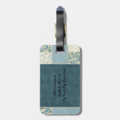 Blue Patchwork-Bagagelabel Bagagelabel (Achterkant verticaal)