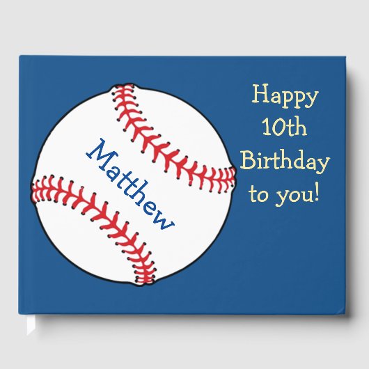Blue Patriotic Baseball Anniversaire Sports Livre  (Recto)