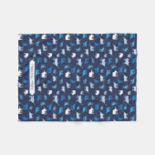 Blue Patterings Longhorns Pattern Fleece Deken (Voorkant (Horizontaal))