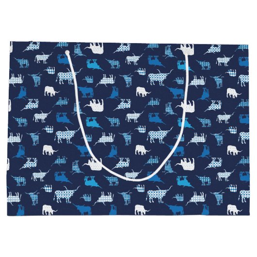 Blue Patterings Longhorns Pattern Groot Cadeauzakje (Achterkant)