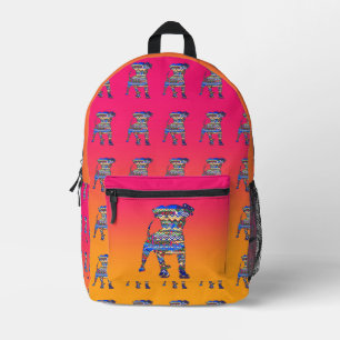 Blue Pattern Dog Kinder roze geel Bedrukte Rugzak