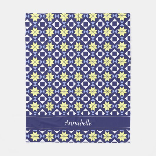 Blue Pattern Fleece Deken (Voorkant)