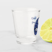 Blue Pattern Mardi Gras Mask Shot Glas (Links)