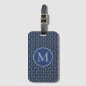 Blue  Pattern Monogram Bagagelabel (Voorkant (verticaal))