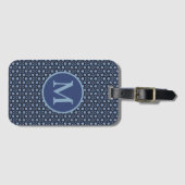 Blue  Pattern Monogram Bagagelabel (Voorkant (horizontaal))