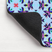 Blue Pattern Retro Art Muismat (Hoek)