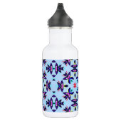 Blue Pattern Retro Art Waterfles (Rechts)