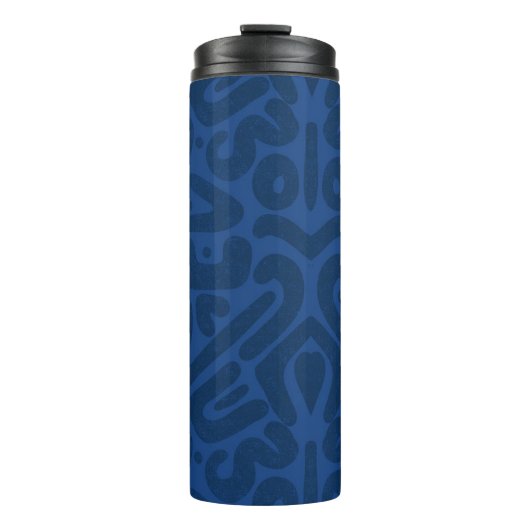 Blue Pattern Thermal Bottle Thermosbeker (Voorkant)