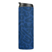 Blue Pattern Thermal Bottle Thermosbeker (Geroteerd rechts)