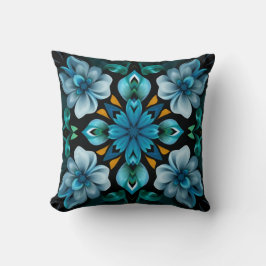 Blue Pattern Throw Pillow Kussen