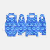 Blue Paw Print Aangepaste Waterverf Aangepaste tek Bedankdoosjes (Uitgevouwen)