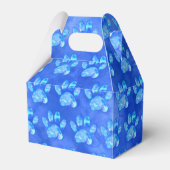 Blue Paw Print Aangepaste Waterverf Bedankdoosjes (Voorkant Zijde)