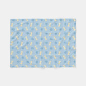 Blue Paw Print Bone Patroon Fleece Deken (Voorkant (Horizontaal))