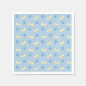 Blue Paw Print Bone Patroon Servetten (Voorkant)