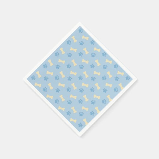 Blue Paw Print Bone Patroon Servetten (Hoek)