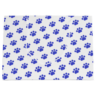 Blue Paw Print Patroon Groot Cadeauzakje