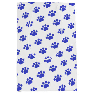 Blue Paw Print Patroon Medium Cadeauzakje