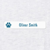 Blue Paw Print Personalized Kids Name Labels (Design 1)