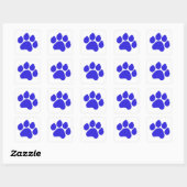 Blue Paw Print Vierkante Sticker (Vel)