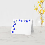 Blue Paw Prints Note Kaart (Gele Bloem)