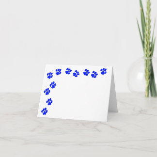 Blue Paw Prints Note Kaart