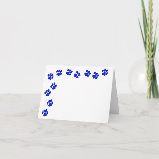 Blue Paw Prints Note Kaart (Voorkant)