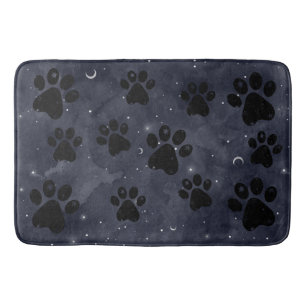 Blue Paw Stars Moon Waterverf Badmat
