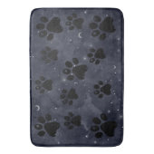 Blue Paw Stars Moon Waterverf Badmat (Voorkant Verticaal)