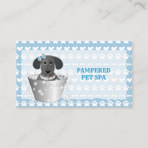 Blue Paws Bones Pet Groomer Carte de visite