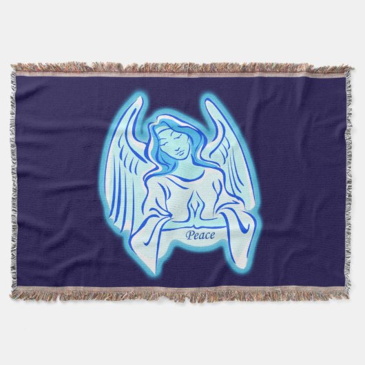 Blue Peace Angel Throw Blanket Deken (Voorkant)